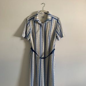 Coranit White and Blue striped dress